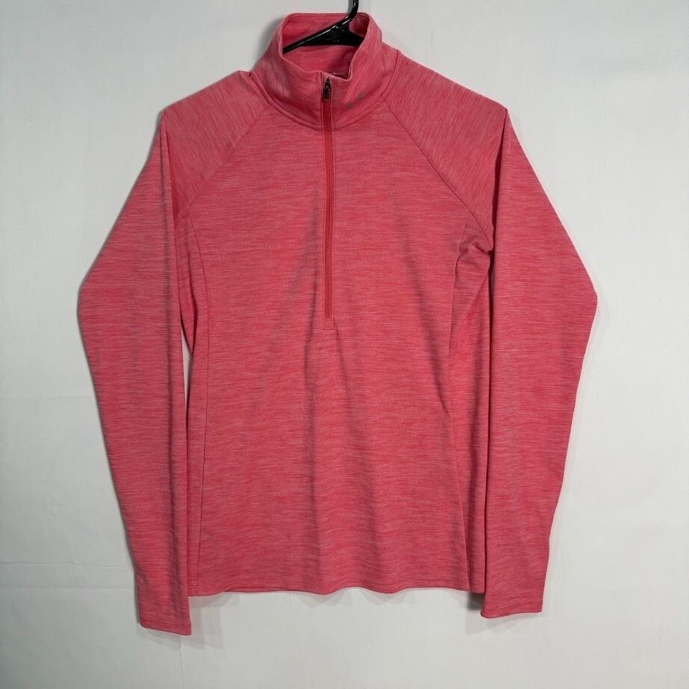 Under Armour HeatGear Womens Small Pink Heather 1/4 Zip Pullover Training Top